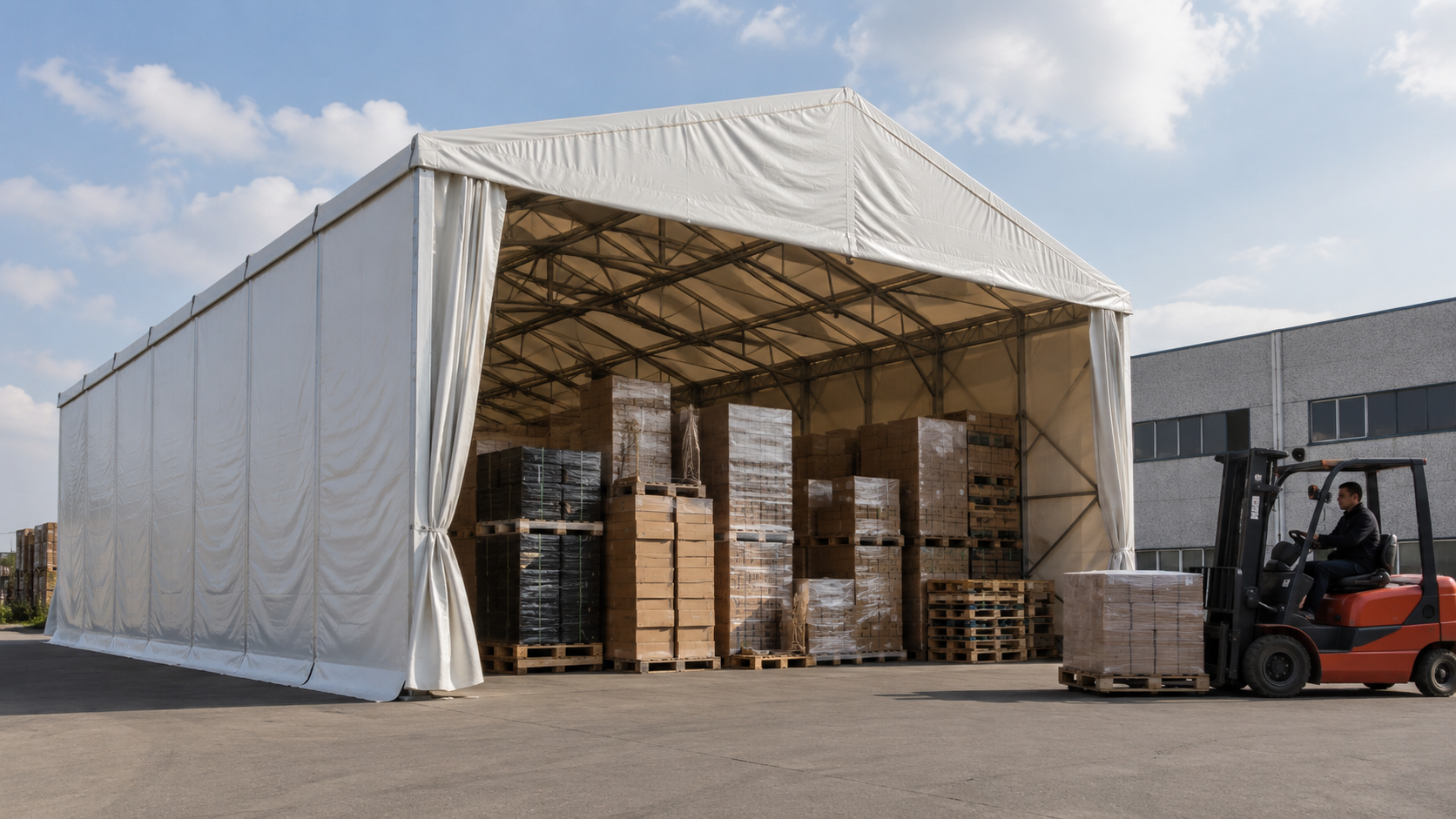 Capannoni mobili in PVC: quando convengono per magazzino e stoccaggio merci