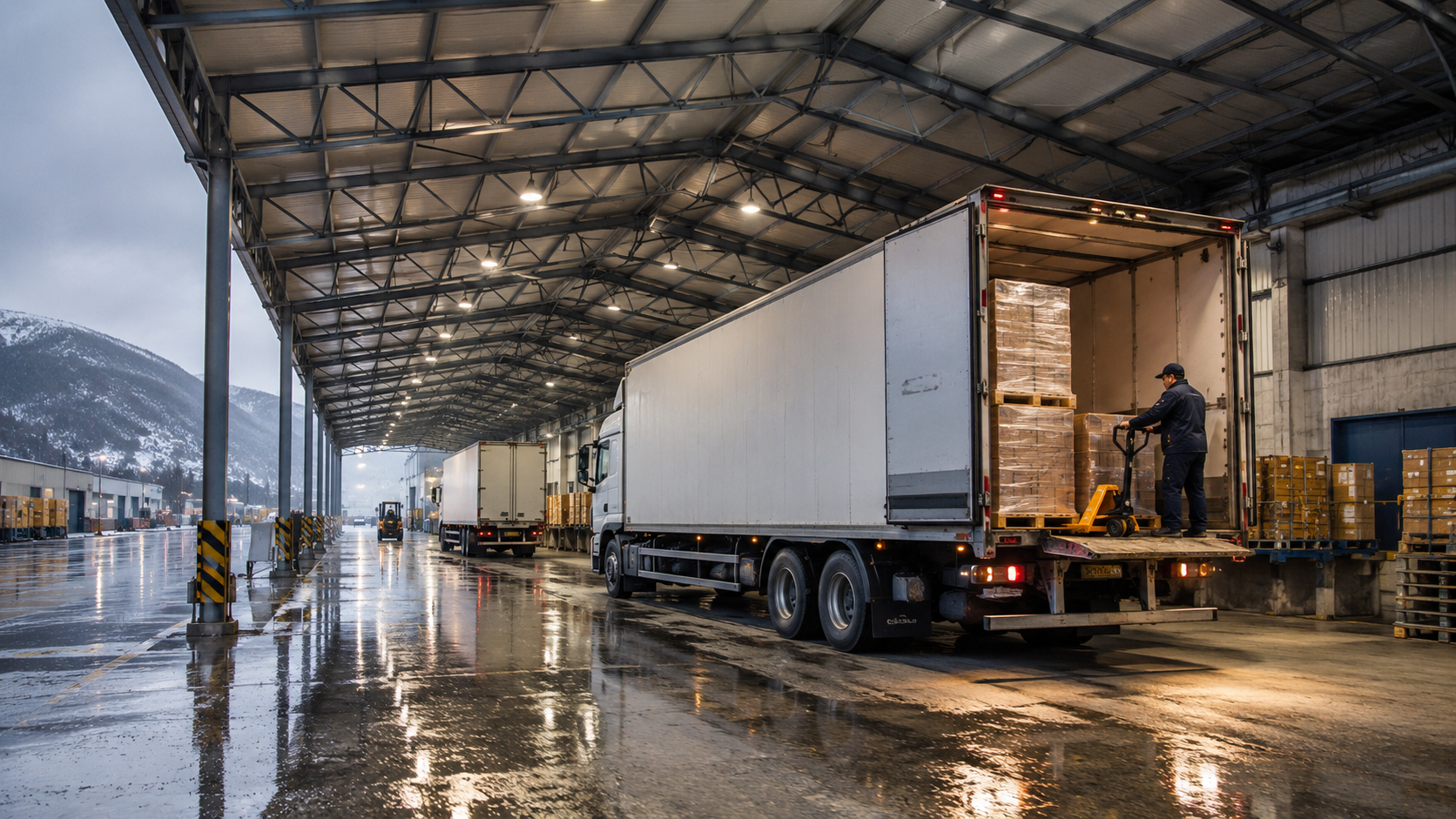 Coperture per carico e scarico merci: continuità operativa con pioggia, vento e neve