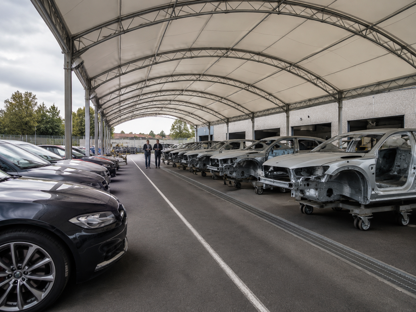 Coperture per spazi espositivi e operativi automotive: ordine, flussi e protezione